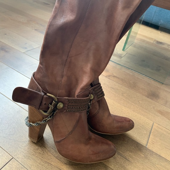 Italian high-heel leather boots - Picture 2 of 6